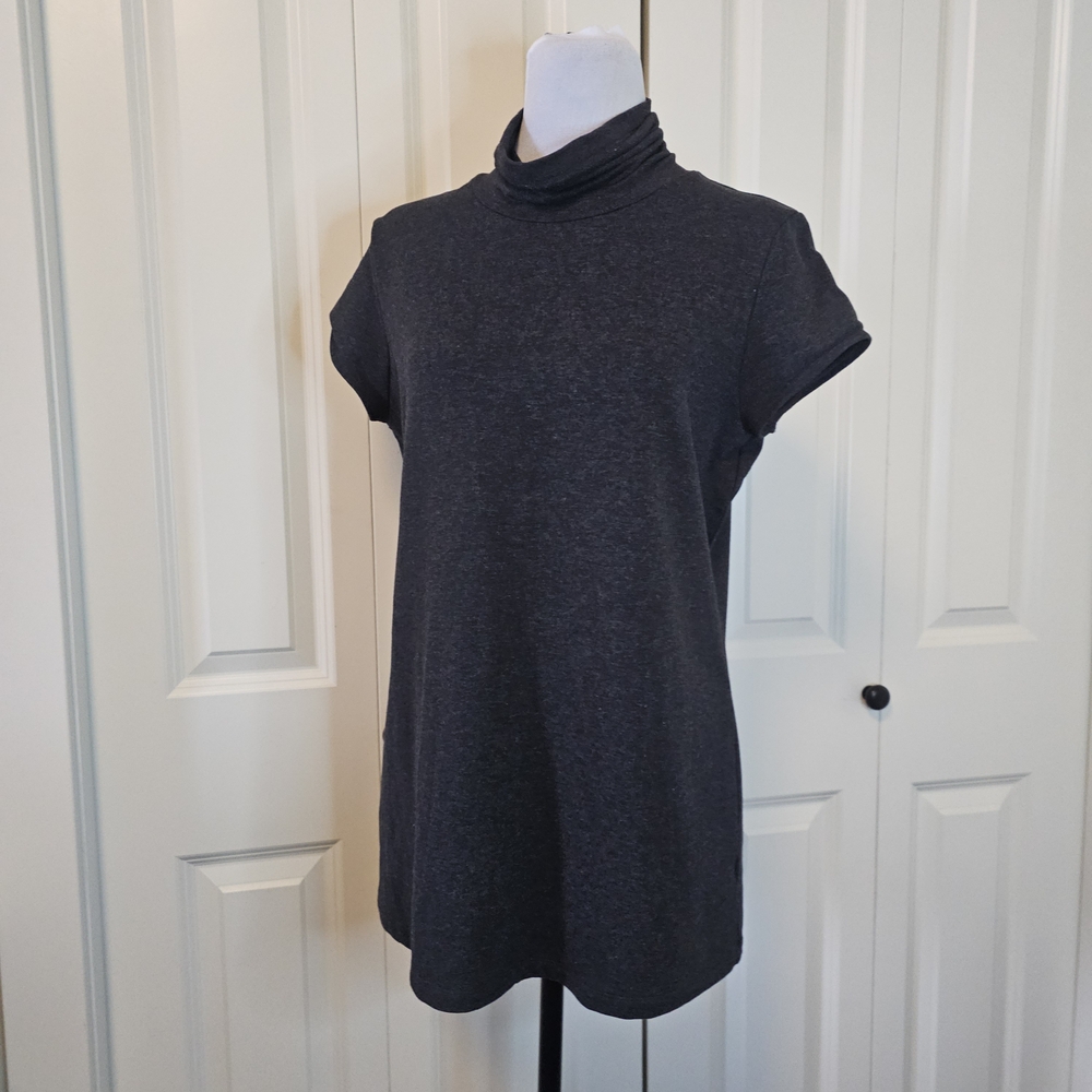 CAbi Chacoal Turtleneck Tunic Short Sleeve T-shirt Top Sz M